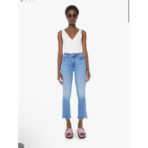 MOTHER Denim - Mother  The Insider Crop Step Fray Jeans Out Of The Blue Size 26 25in